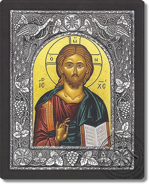 Христос, серебряная икона
