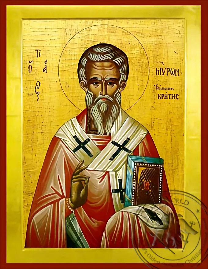 Святой Мирон Критский, византийская икона