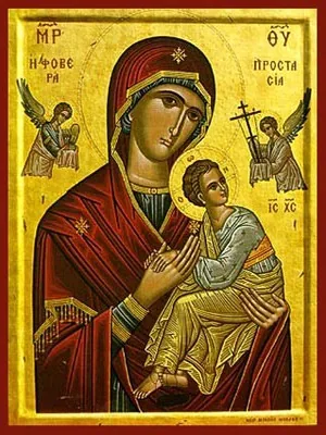 Богородица с Младенцем Страшное Предстательство, византийская икона