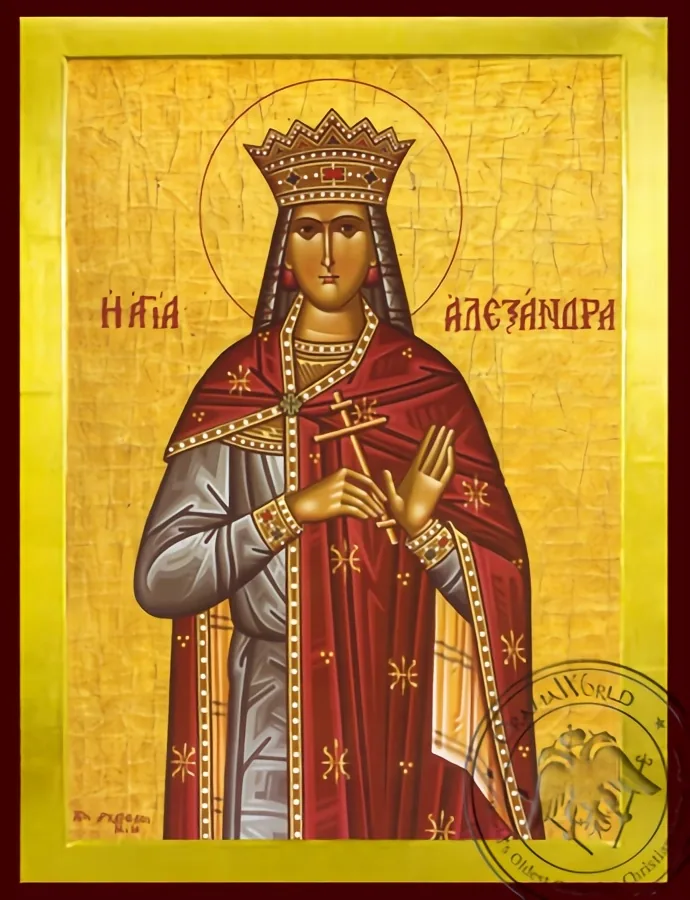 Святая Александра, мученица, царица, супруга Диоклетиана, византийская икона