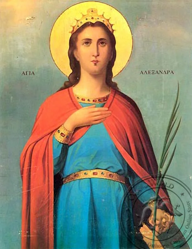 Святая Александра, рукописная икона