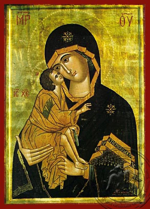 Virgin and Child, Sweet Kissing, of the Don - Hand Painted Icon