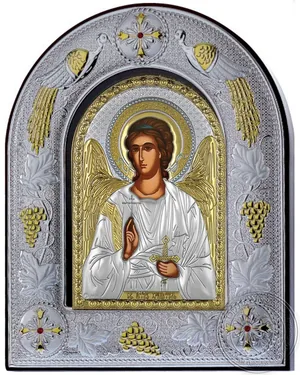 მფარველი ანგელოზი, ვერცხლის ხატი მინის ჩარჩოში