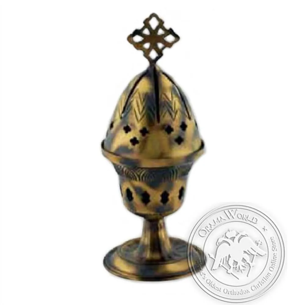 Byzantine Brass Cemetery Oil Lamp - H131