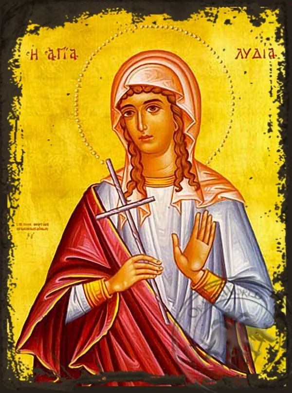 Saint Lydia, Martyr - Aged Byzantine Icon