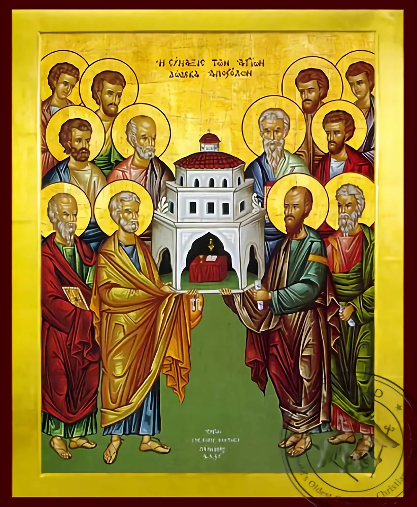 Synaxis of the twelve Saint Apostles - Byzantine Icon