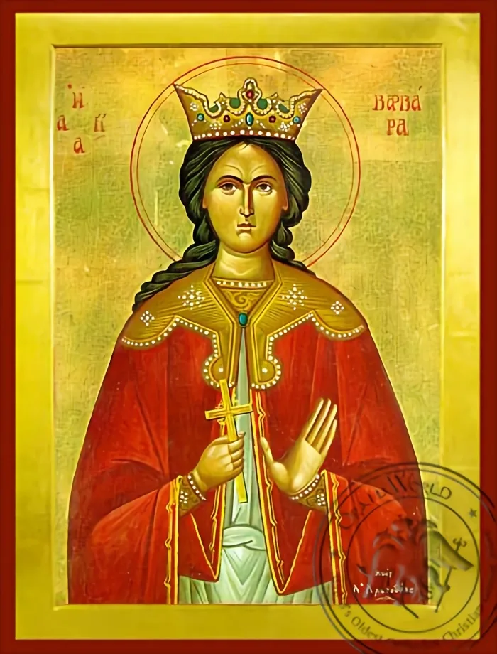 Святая Варвара, византийская икона