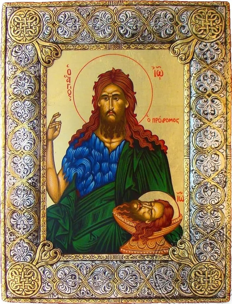 Saint John the Baptist - Silver Gold Icon