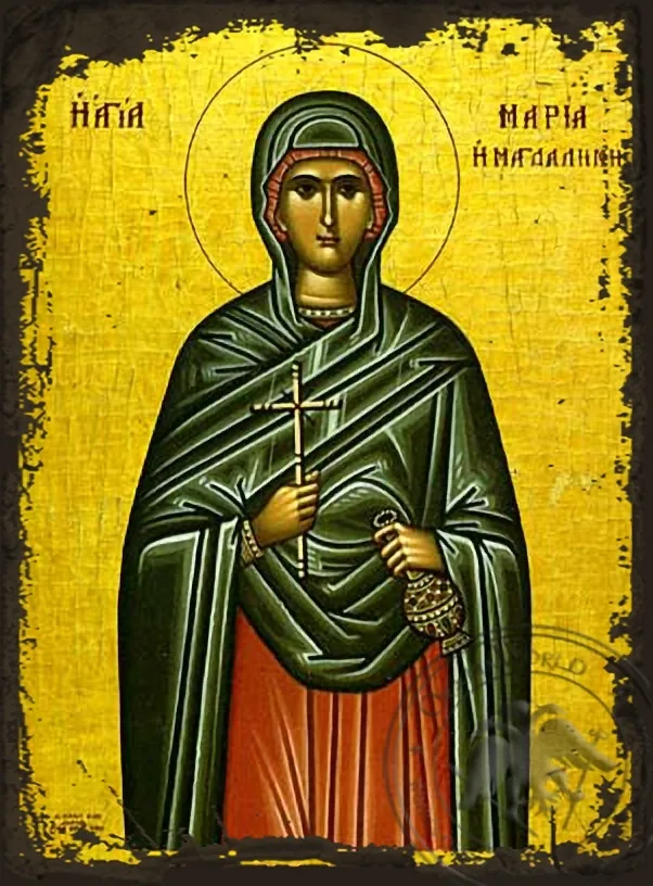 Saint Maria Magdalene - Aged Byzantine Icon
