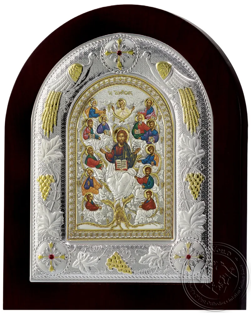 Иисус Христос Истинная Лоза, серебряная икона