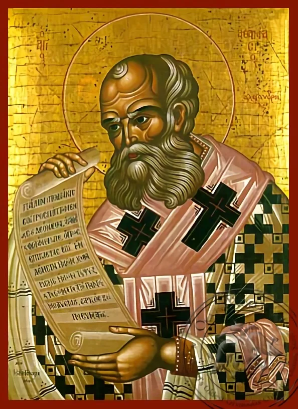 Святой Афанасий Великий, патриарх Александрийский, рукописная икона