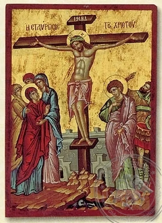 Crusifixion - Flat Silk Printed Icon