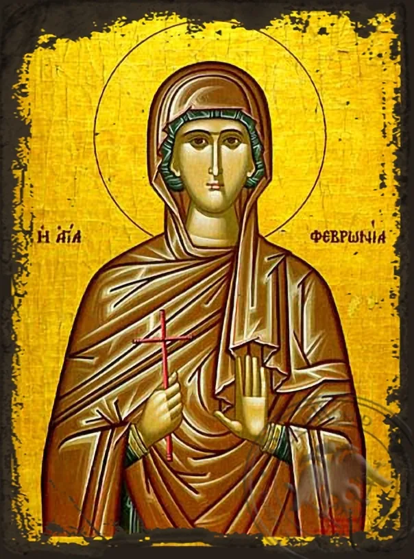 Святая Феврония, византийская икона под старину