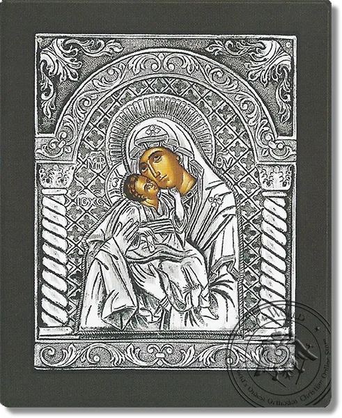 Panagia Glikofilousa(new subject) - Silver Icon