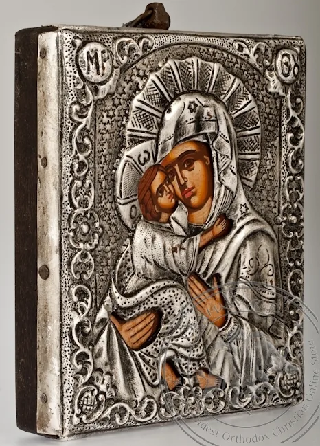The Holy Virgin of Vladimir - Handmade Silver Icon