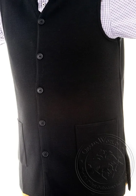 Women's Hieratical Wool Vest with Normal Knitting and V-Neck
