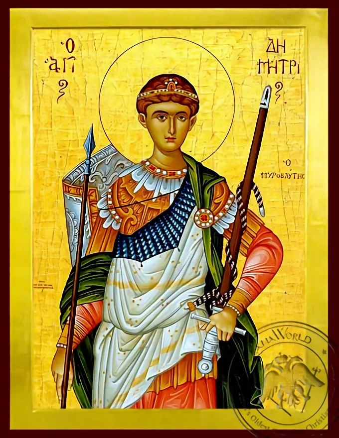 წმინდა დიმიტრი მირონმდინარე, ნახევარი, ბიზანტიური ხატი