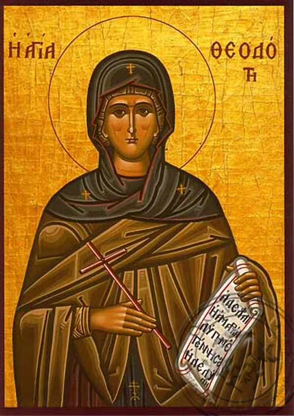 წმინდა თეოდოტა, მოწამე, ანკვირია, ხელნაწერი ხატი