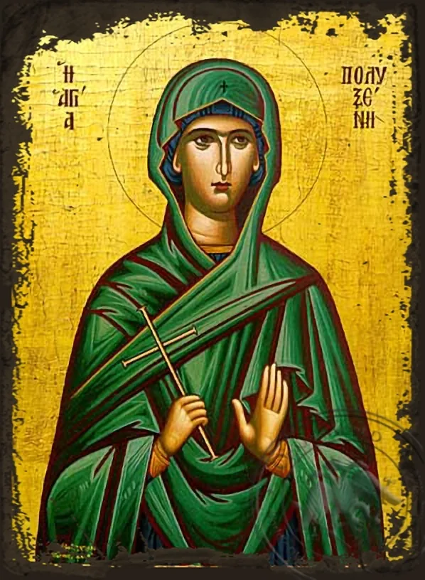 Святая Поликсения, византийская икона под старину