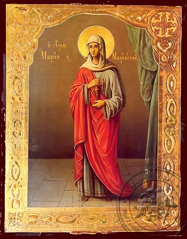 Saint Mary Magdalen, the Myrrh-Bearer, Full Body - Nazarene Art Icon
