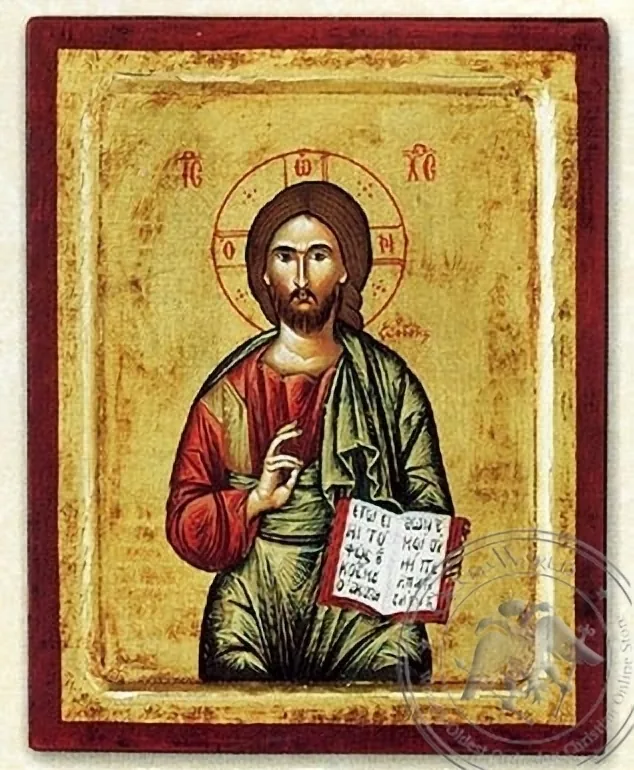 იესო ქრისტე ყოვლისმპყრობელი, რელიეფური, აბრეშუმზე ნაბეჭდი ხატი
