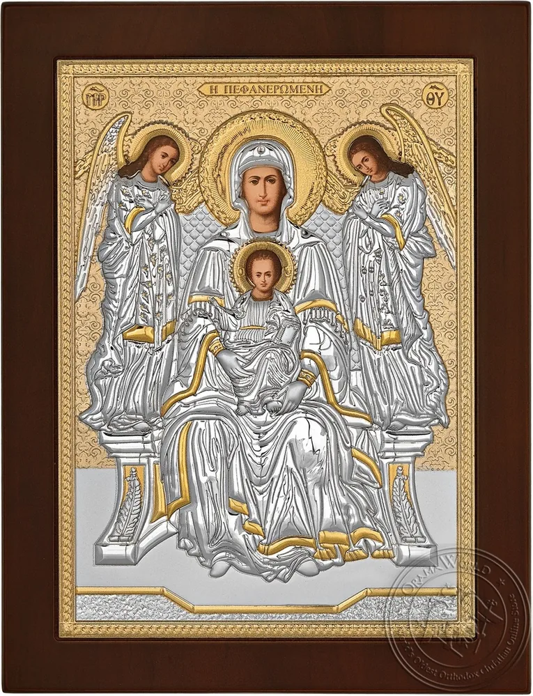 Virgin Mary Pefaneromeni - Silver Icon
