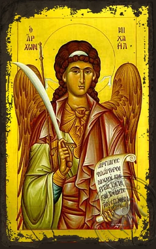 Archangel Michael - Aged Byzantine Icon