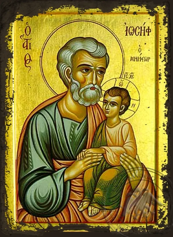 წმინდა იოსები სასძლო, ძველებურად გაფორმებული ბიზანტიური ხატი