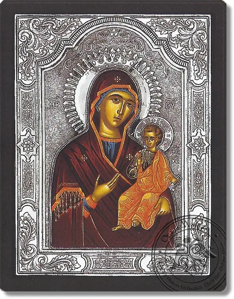 Panagia Amolintos (Russian) - Silver Icon