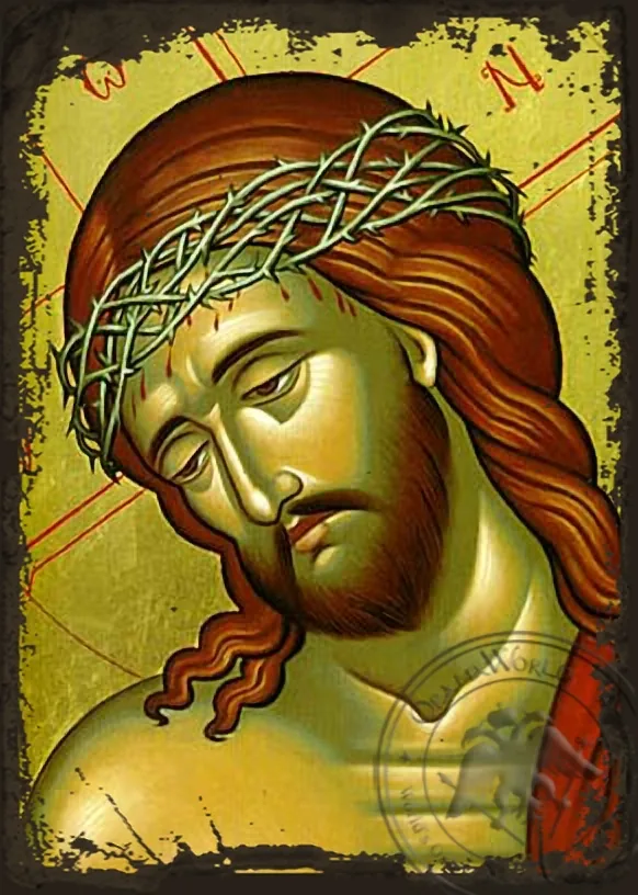 The Bridegroom Detail - Aged Byzantine Icon