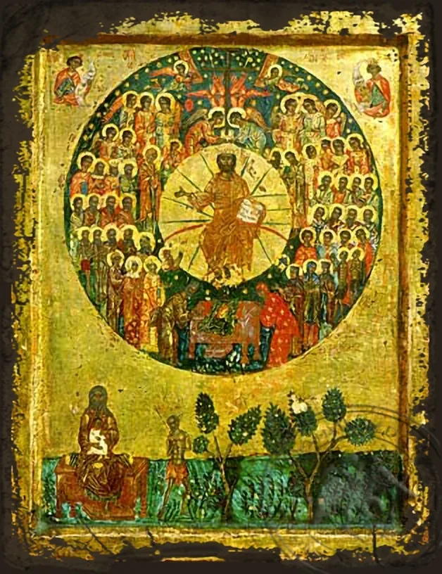 Все святые, византийская икона под старину