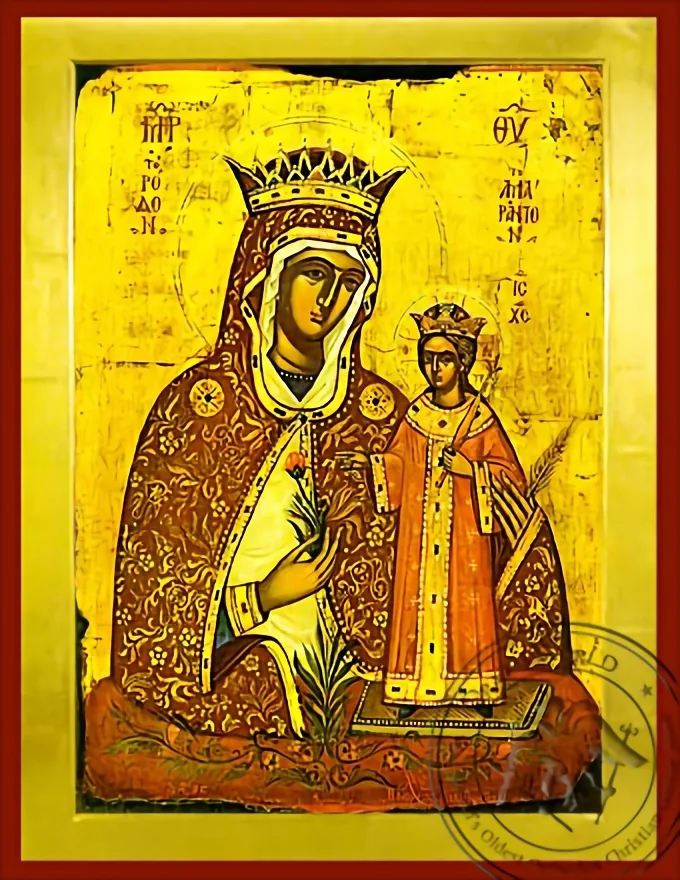 ღვთისმშობელი ყრმით, დაუჭკნობელი ვარდი, ბიზანტიური ხატი