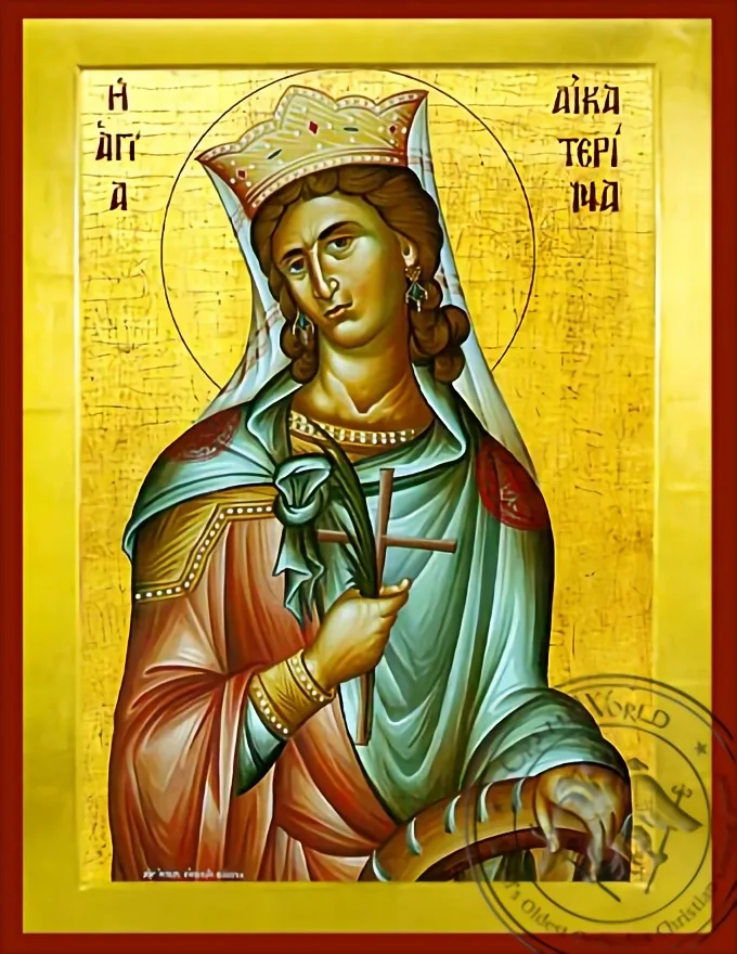 Святая великомученица Екатерина, Александрийская, византийская икона