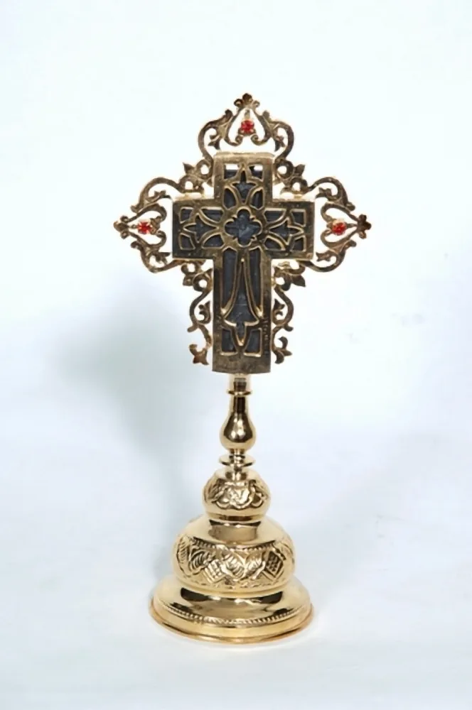 Holy Water Cross with Stones A