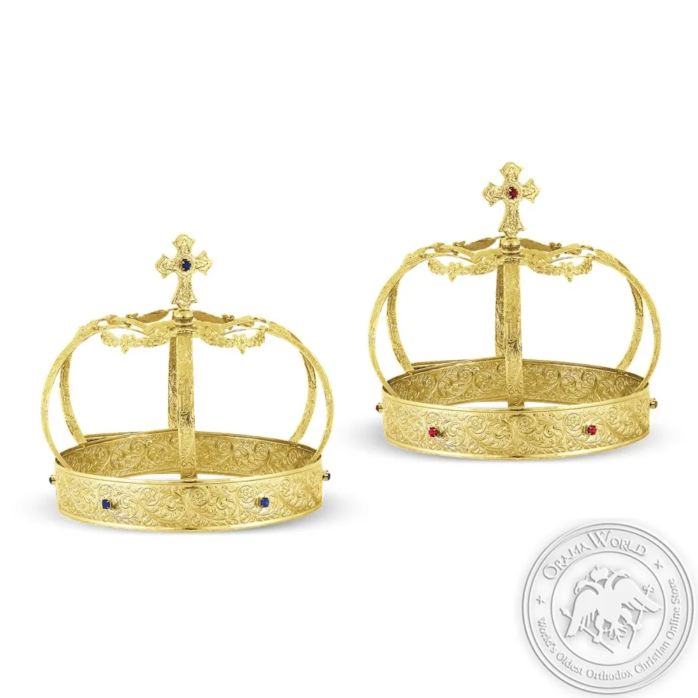 Wedding Crowns Gold Plated Set