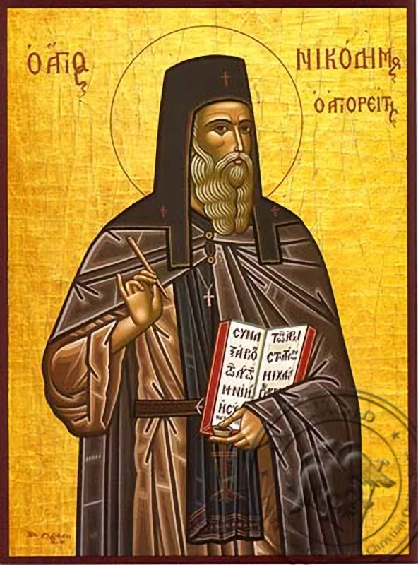 Saint Nicodemus of Mount Athos, Spiritual Writer - Hand Painted Icon