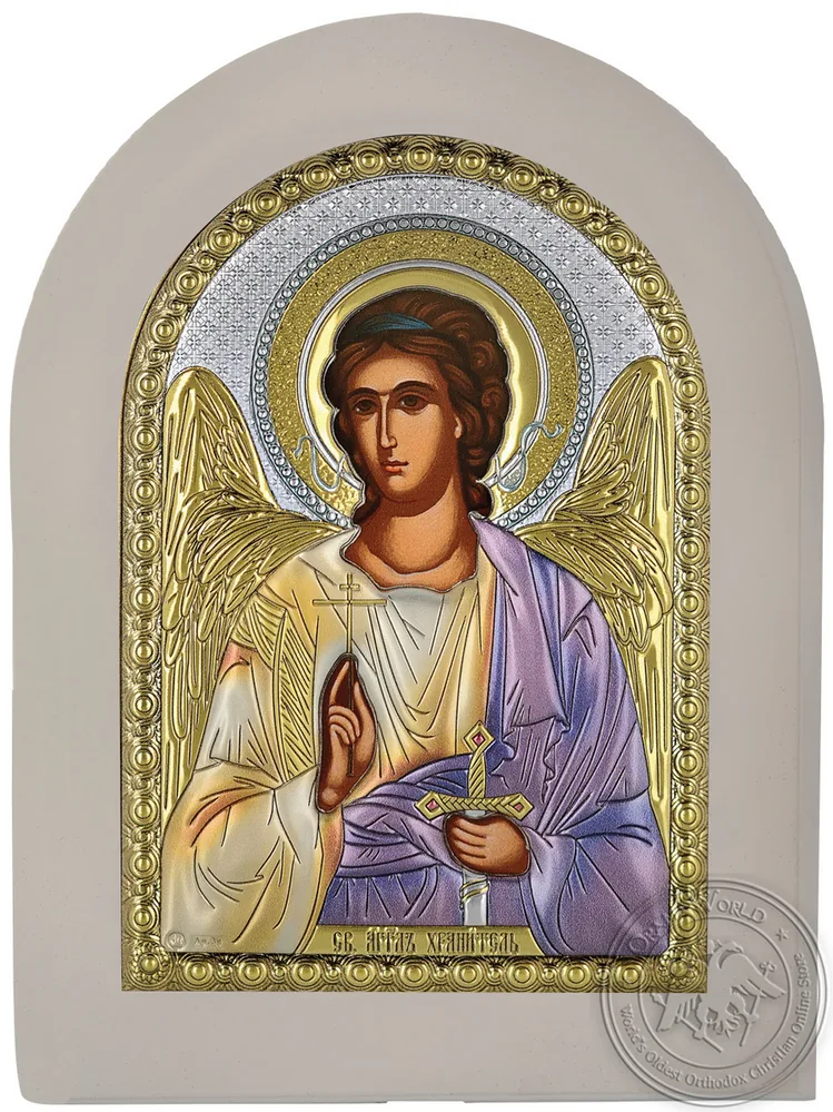 მფარველი ანგელოზი, ვერცხლისფერი ხატი თეთრ ხეზე