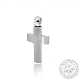Christening Cross for Boys made of 14K White Gold