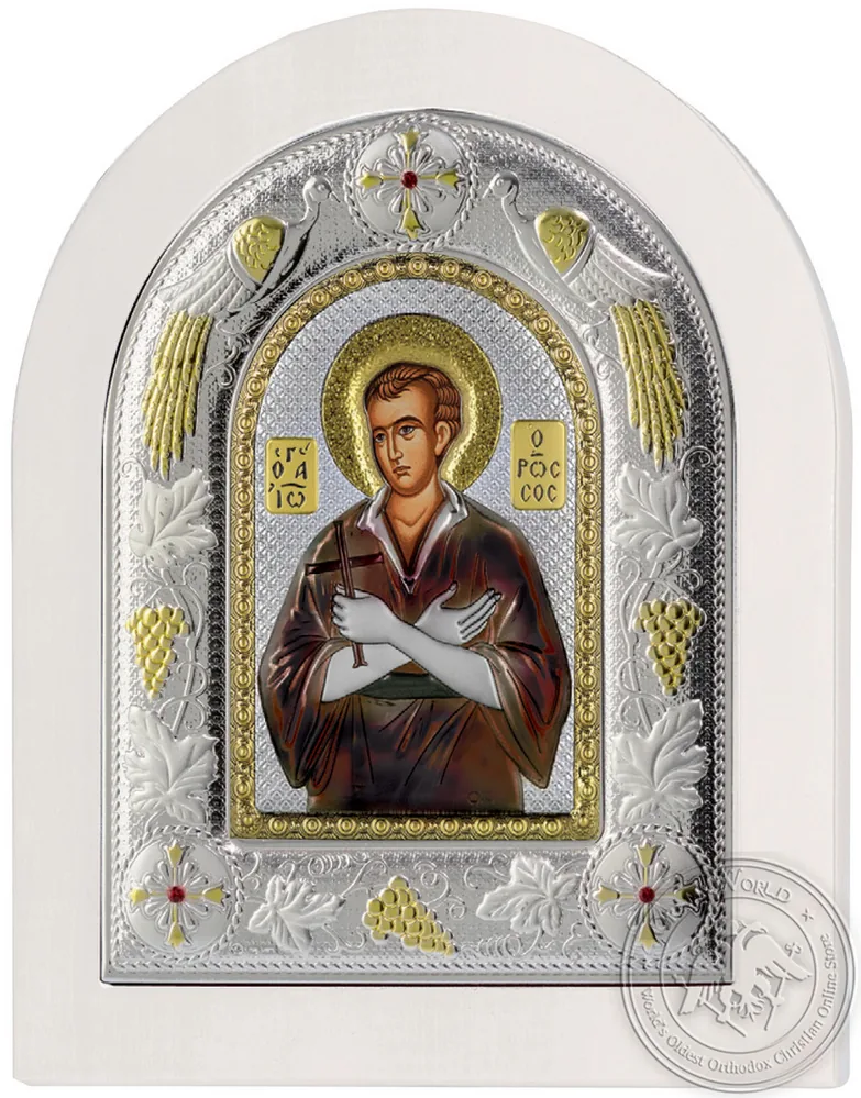 წმინდა იოანე რუსი, ვერცხლისფერი ხატი თეთრ ხეზე
