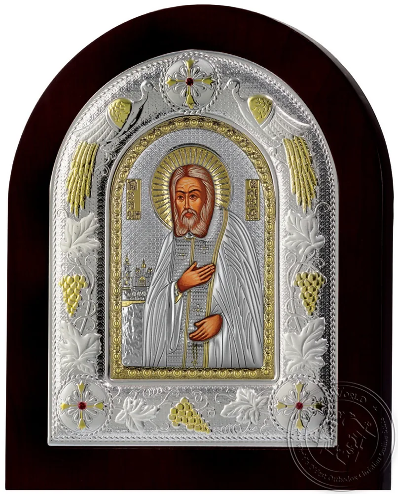 Saint Seraphim of Sarov - Silver Icon