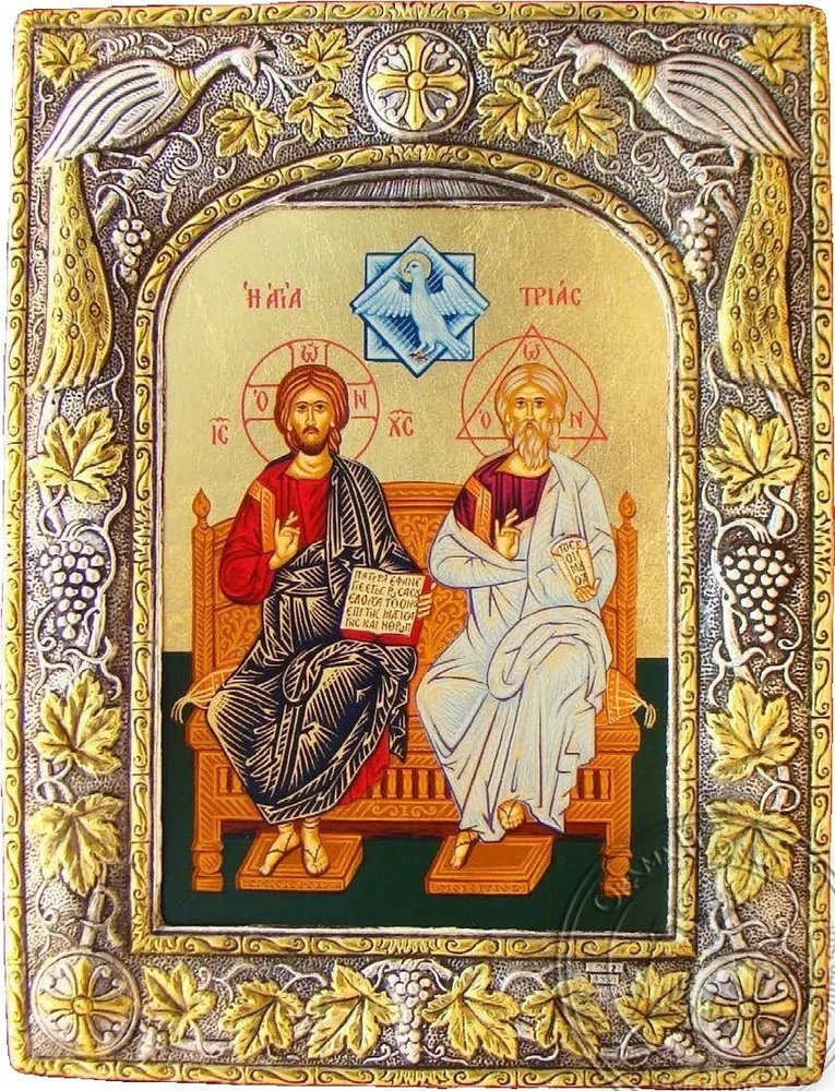Святая Троица, серебряная икона