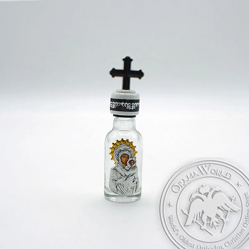 Holy Water Bottle - with Handmade Icon and a Cross