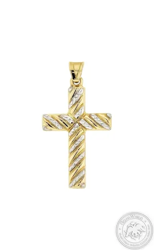 Christening Cross for Boys made of 14K Yellow Gold