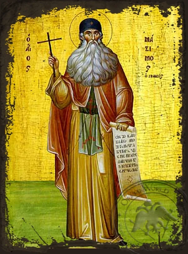 Saint Maximos the Greek - Aged Byzantine Icon