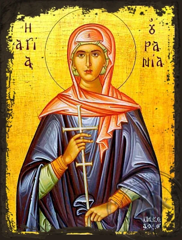 Saint Urania - Aged Byzantine Icon