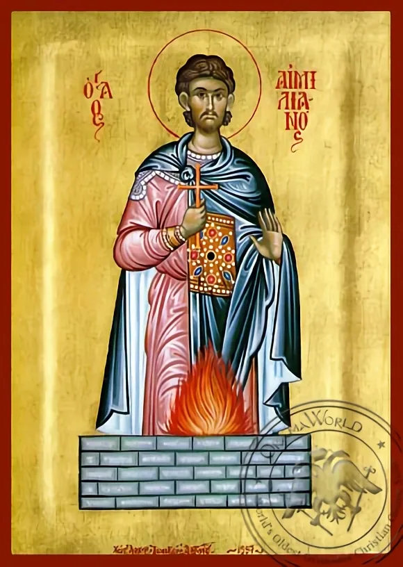 Святой Емилиан, рукописная икона