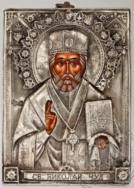 Saint Nicholas the Wonderworker - Handmade Silver Icon
