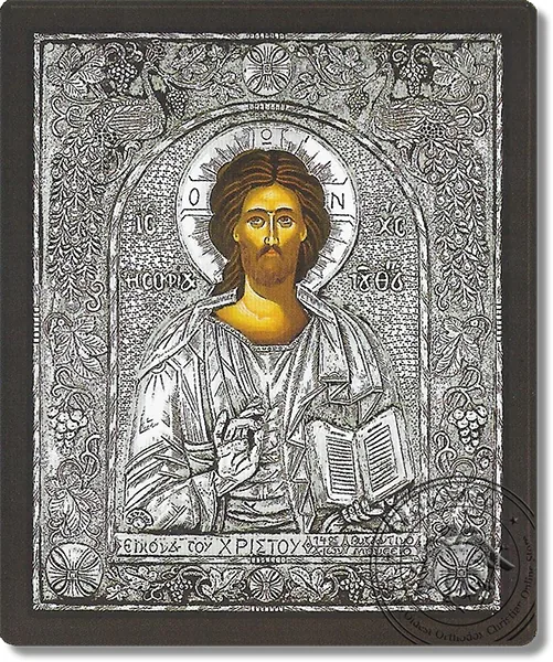 Христос, серебряная икона