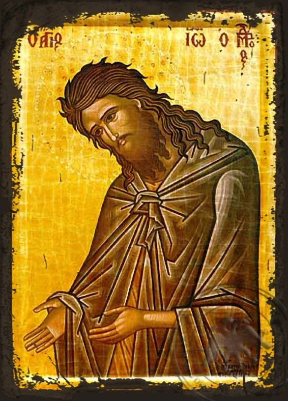 Святой Иоанн Предтеча, Молебная, византийская икона под старину
