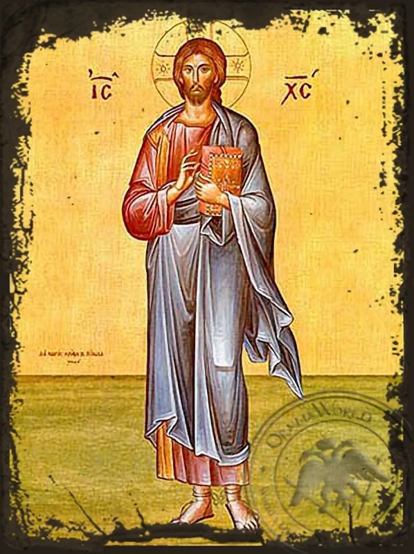Christ Blessing - Aged Byzantine Icon